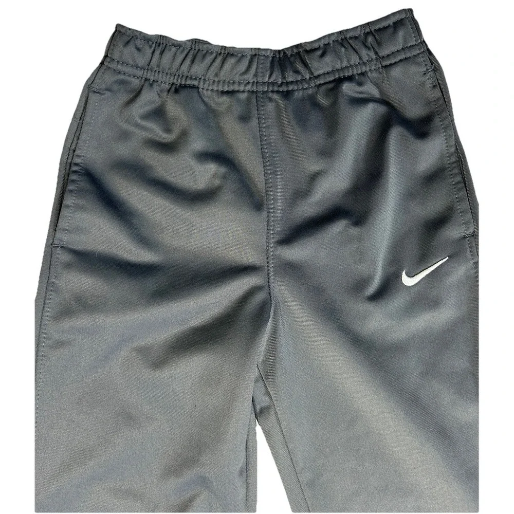 Nike Sweatpants Gray White Stripe Straight Leg Youth Size 6 Joggers Lounge Sport